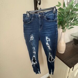 Ripped Blue Denim Jeans